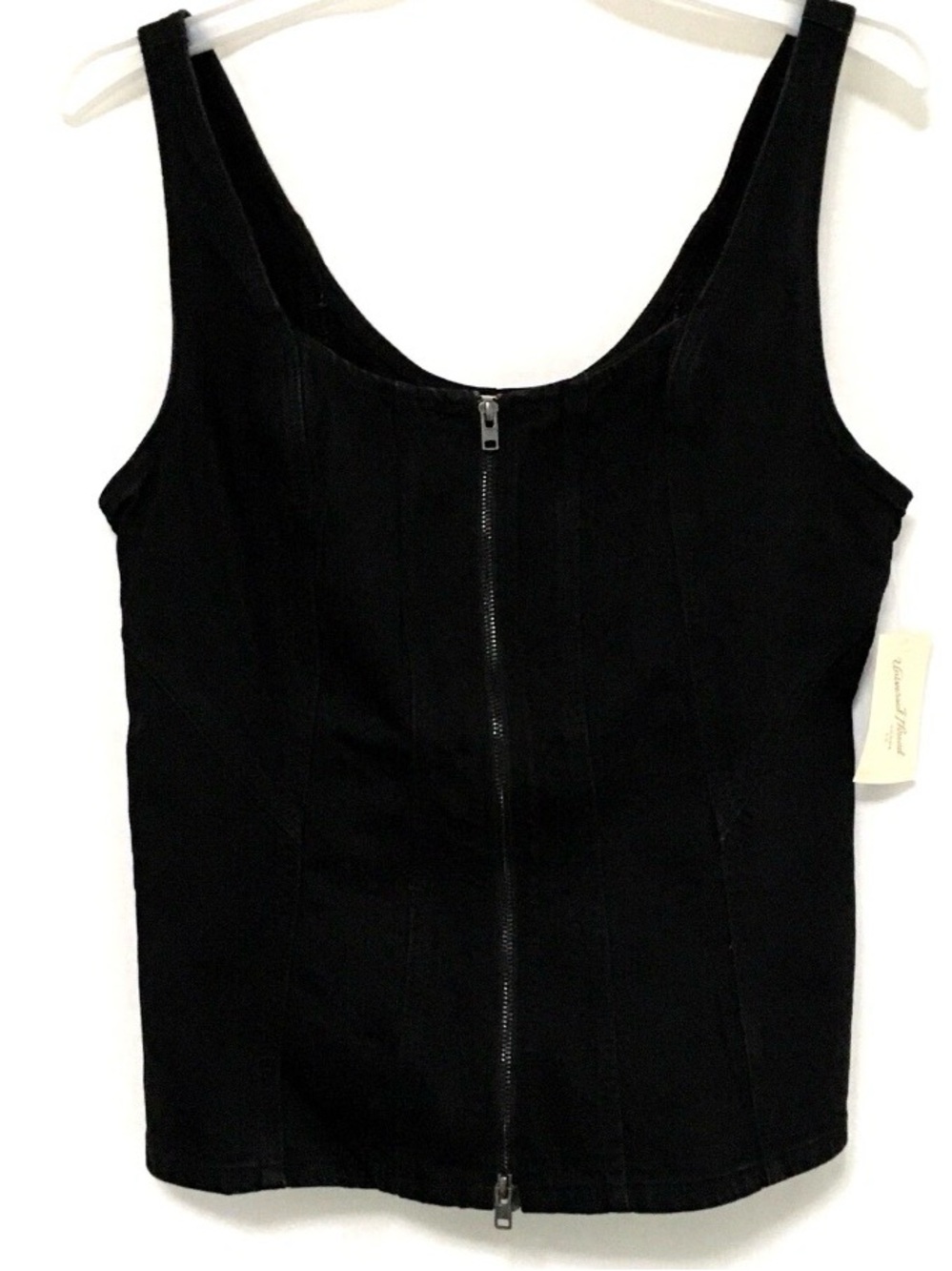 Universal Thread Women's Black Size 12 Slim Fit Denim Corset Top NWT
